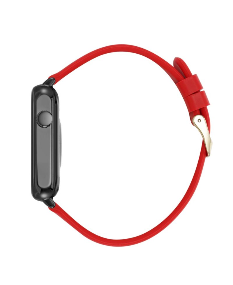 Women's Connect It Stellar Smartwatch with Gold-Tone Stainless Steel Mesh and Red Silicone Band, 45mm