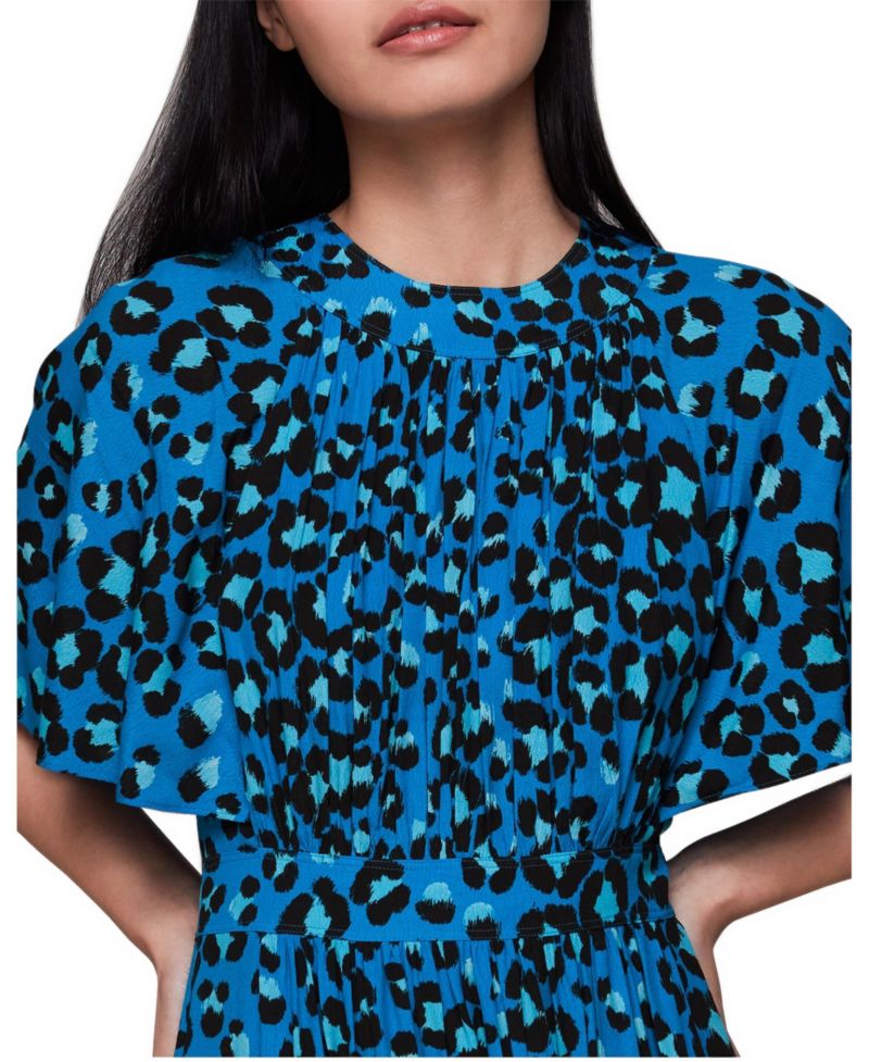 Women's Painted Leopard Amelia Short-Sleeve Midi Dress