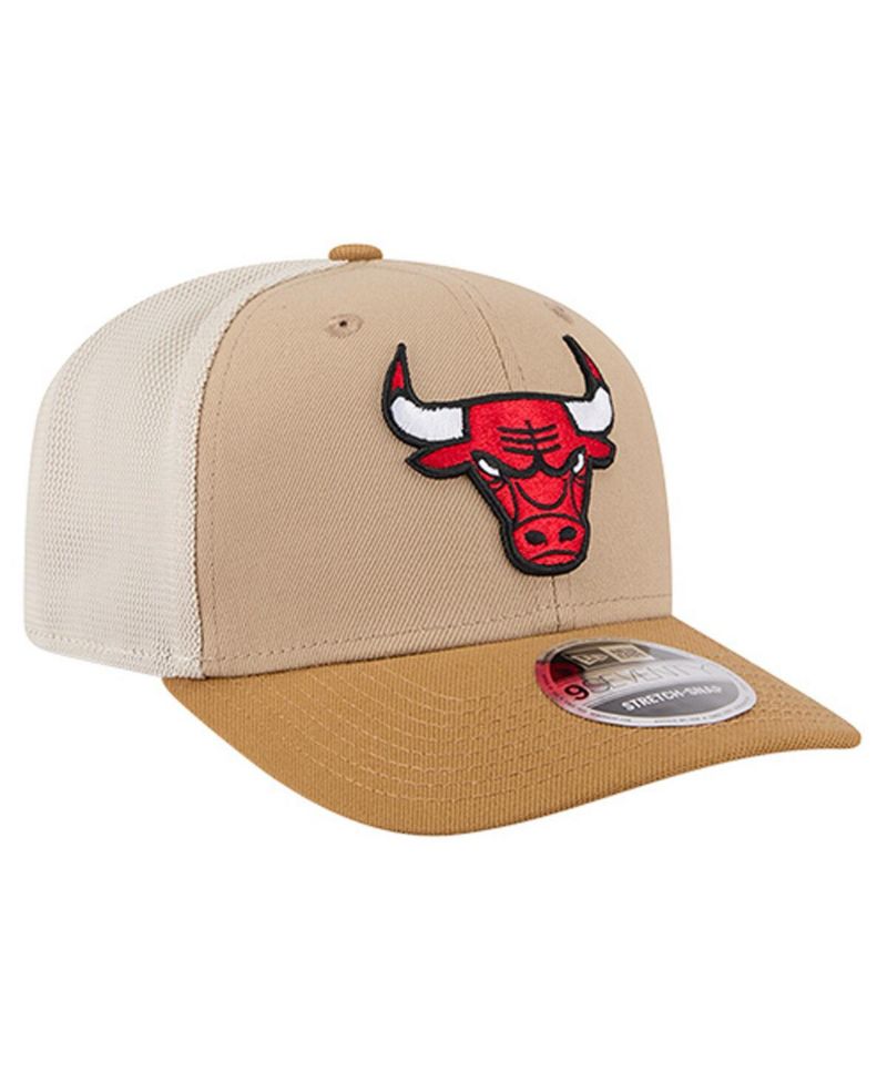 Men's Tan/Light Brown Chicago Bulls Two-Tone 9SEVENTY Adjustable Trucker Hat