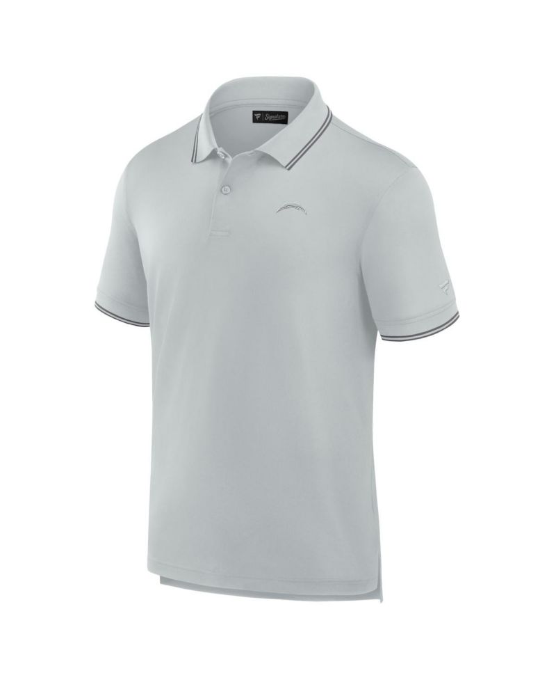 Men's Gray Los Angeles Chargers Pique Polo Shirt
