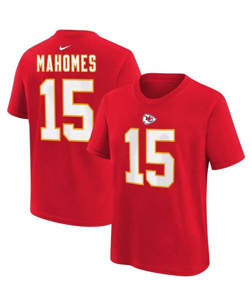 Big Boys Patrick Mahomes Red Kansas City Chiefs Player Name and Number T-shirt