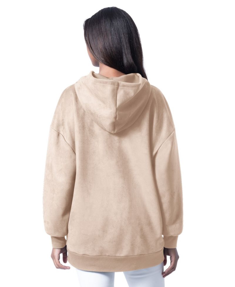 Women's Cream Washington Commanders Best Hitter Oversized Tunic Pullover Hoodie