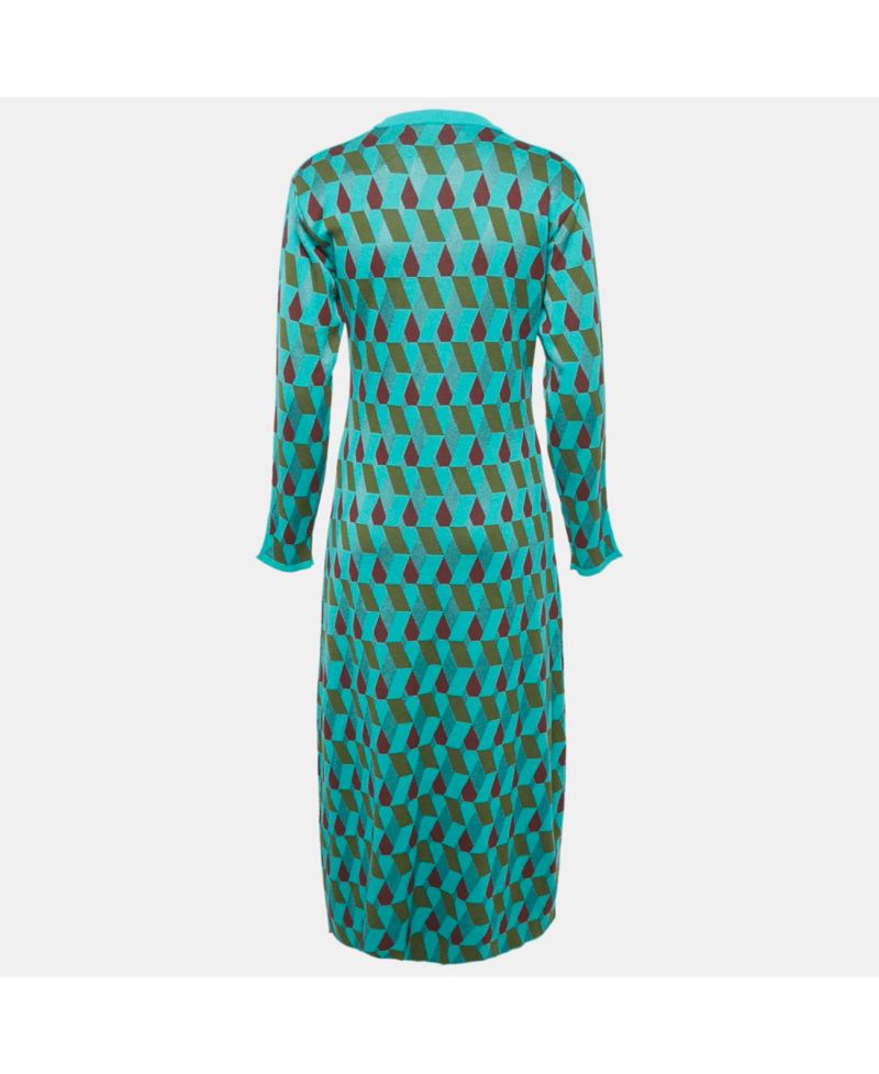 Women's Green Jacquard Dress