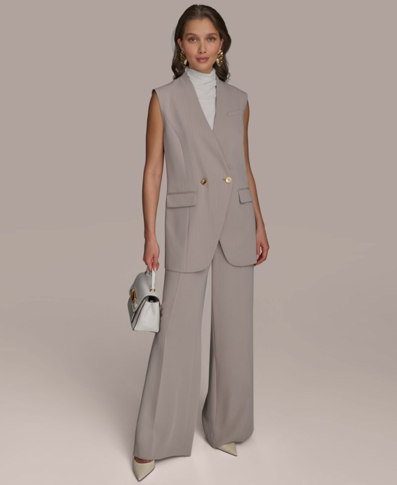 Petite V-Neck One-Button Vest