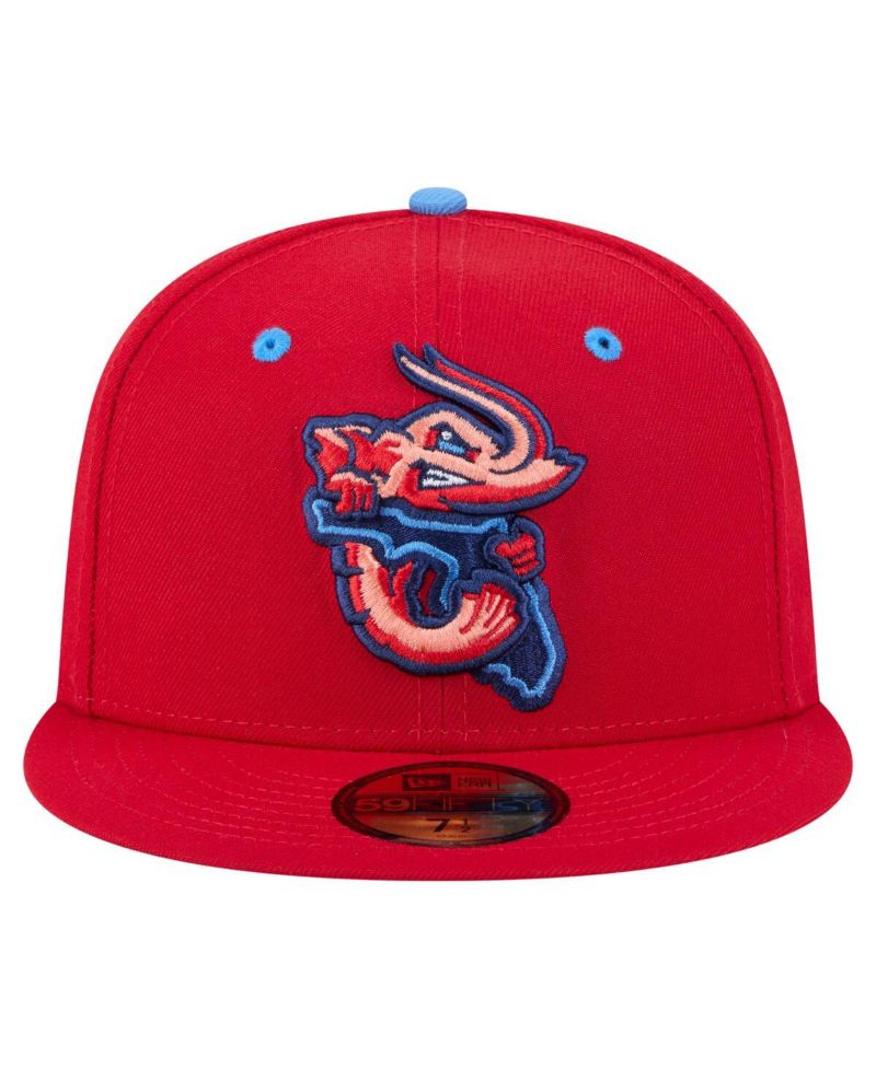 Men's Red Jacksonville Jumbo Shrimp Authentic Collection 59FIFTY Fitted Hat