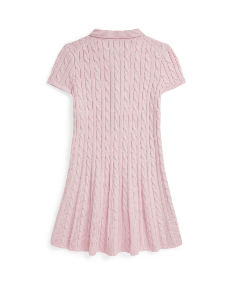 Girls' 7-16 Cable-Knit Polo Sweater Dress
