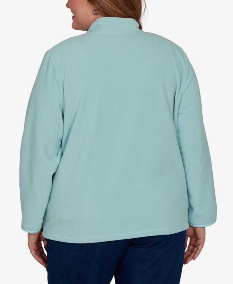 Plus Size Quilted Zip-Front Knit Jacket
