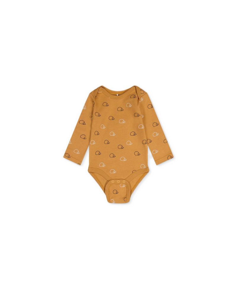 Baby Boy 3M-24M Three Pack Cotton Onesie Brown Printed Hedgehogs