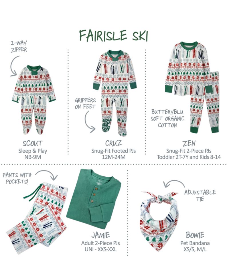 Girls' Long-Sleeve Cotton Henley Pajama, 2-Piece Set