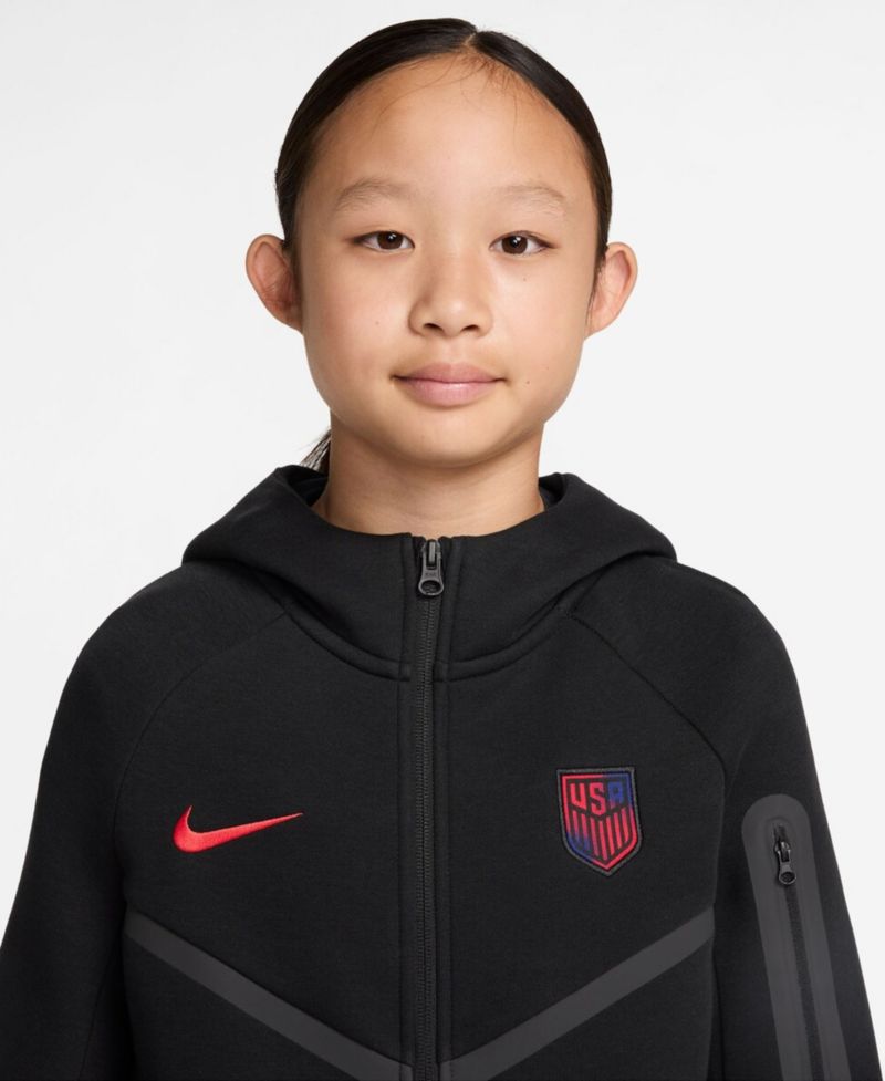 Big Boys and Girls Black USMNT Tech Fleece Full-Zip Hoodie
