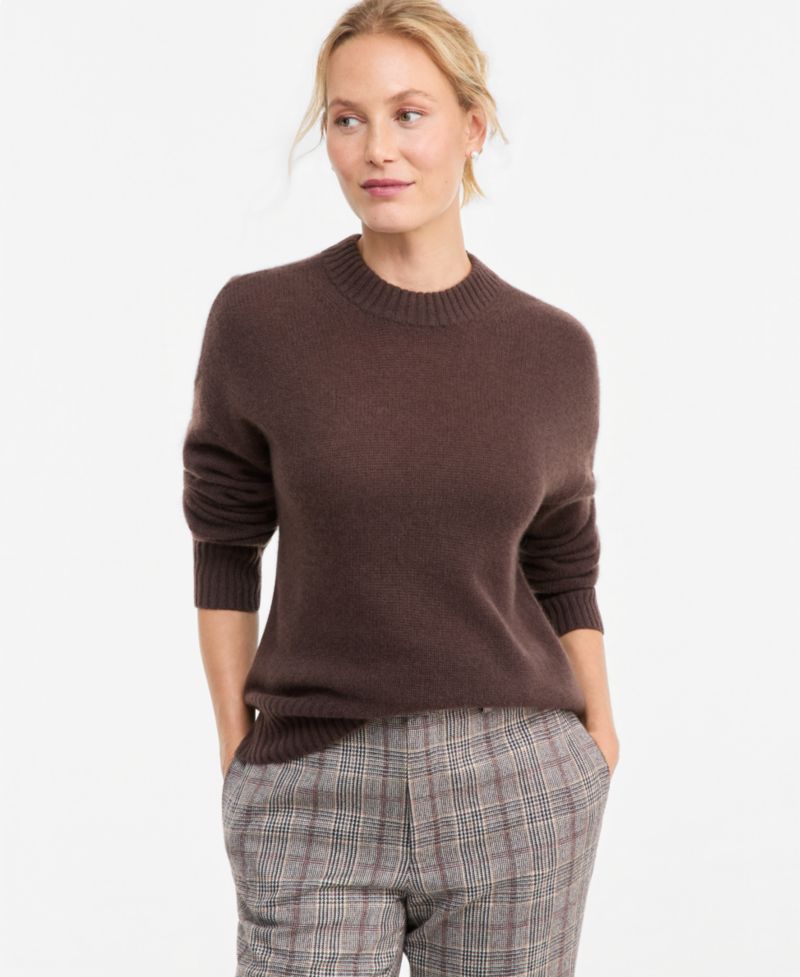 Petite 100% Cashmere Relaxed Crewneck Sweater