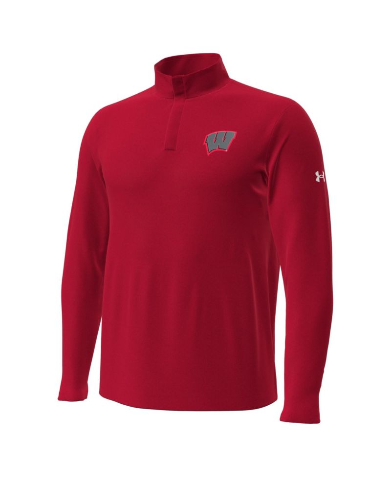 Men's Red Wisconsin Badgers 2026 Lambeau Field Collection Playoff Performance Quarter-Zip Top