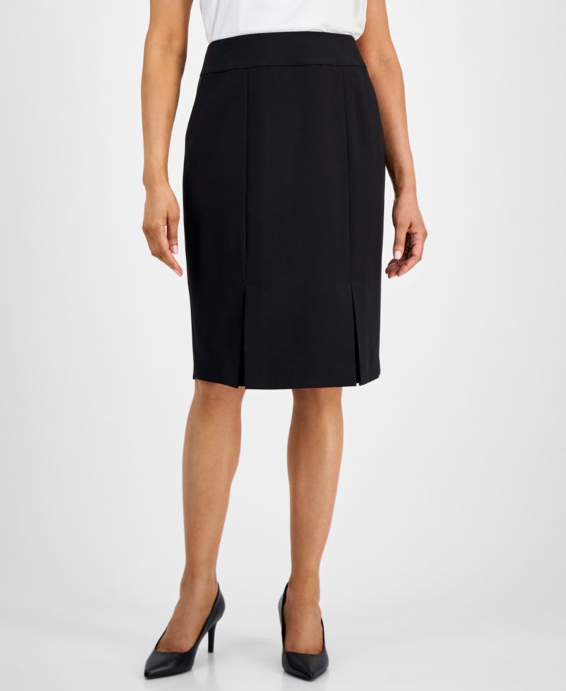 Women's Houndstooth Jacket & Pleated Pencil 2 Piece Skirt Suit