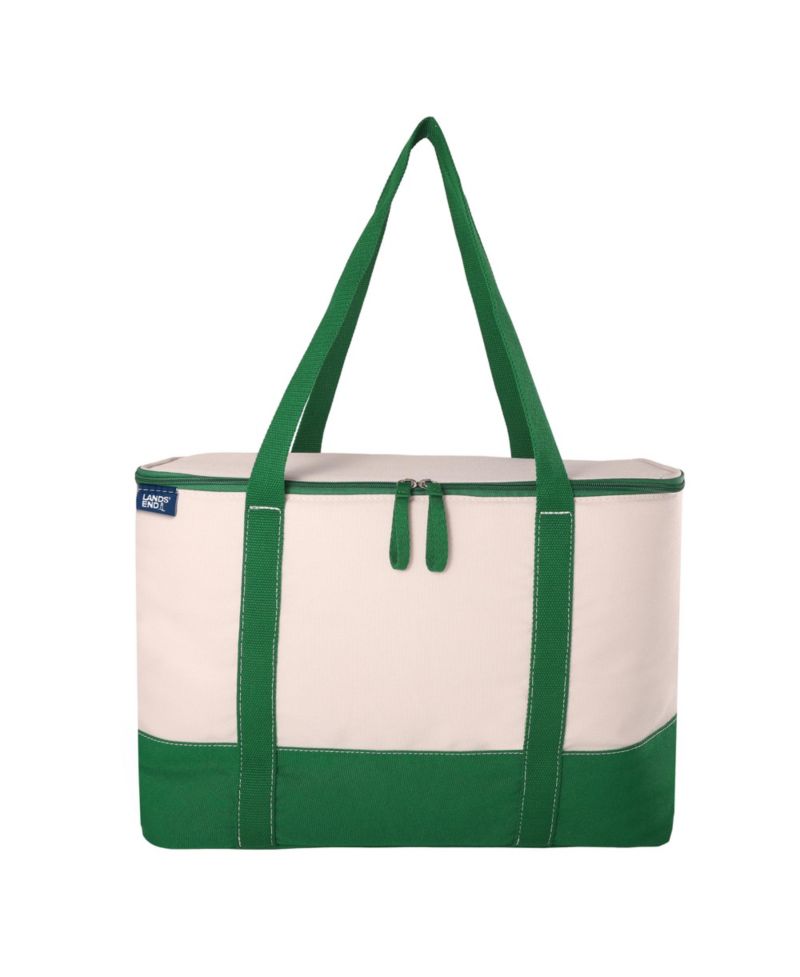 Rectangular Large Cooler Bag Insulated 8 Gal, Canvas Soft Cooler with Tote Handles and Zip Closure