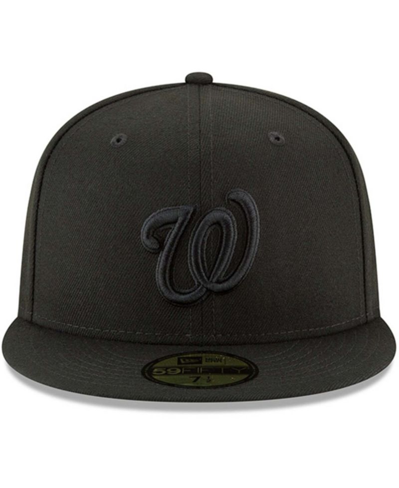 Men's Black Washington Nationals Primary Logo Basic 59FIFTY Fitted Hat