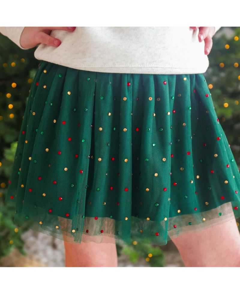 Baby Girls' Christmas Rhinestone A-Line Tutu Skirt
