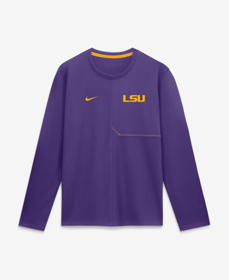 Men's Purple LSU Tigers 2026 Sideline Coaches UV Dri-FIT Long Sleeve Shirt