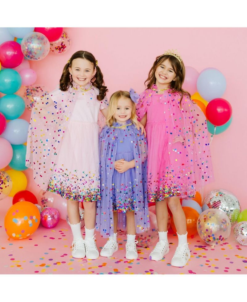 Girls Raspberry Confetti Cape