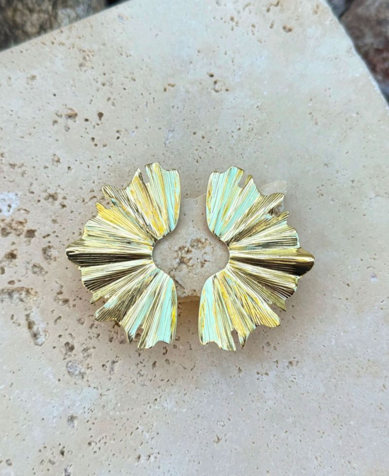 Gold Wave Statement Earrings