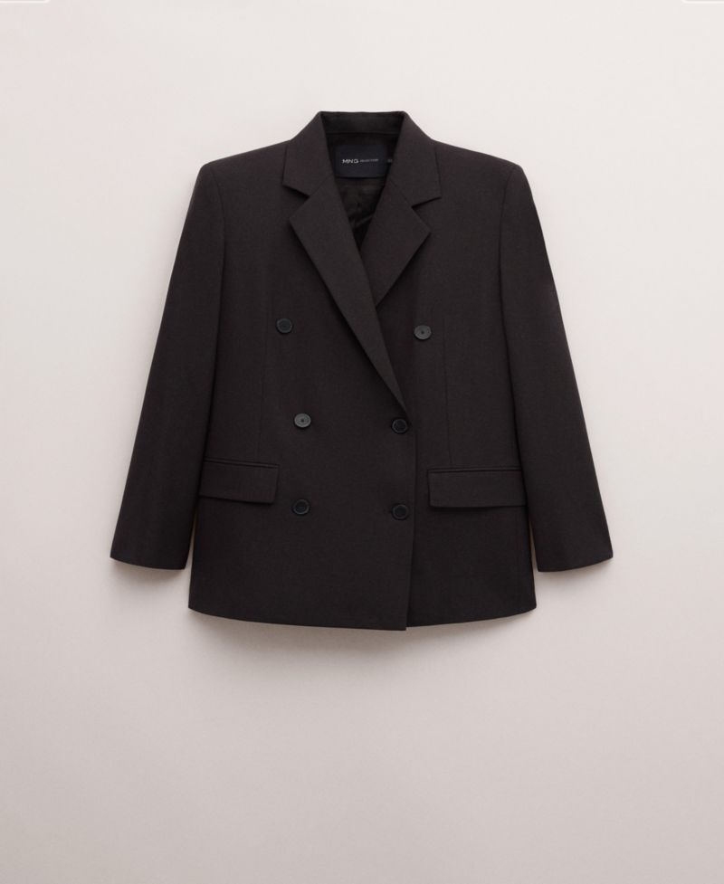Women's Selection Double-Breasted Wool Suit Blazer