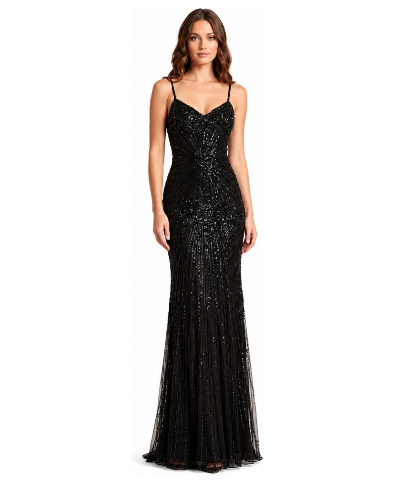 Plus Size Strapless Beaded Gown