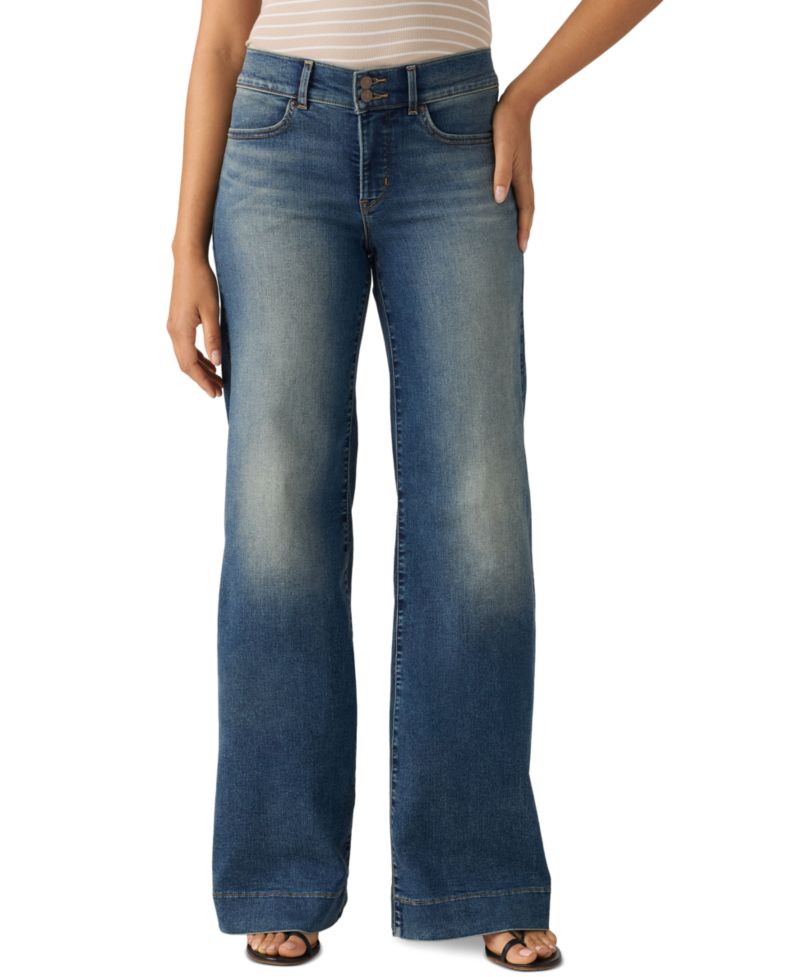 Women's 318 Mid-Rise Double-Button Wide-Leg Jeans