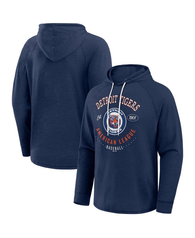 Darius Rucker Collection by Fanatics Men's Blue Detroit Tigers Raglan Hooded Long Sleeve T-Shirt
