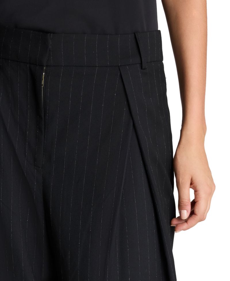 Women's Pinstripe Crossover Pleat Wide Leg