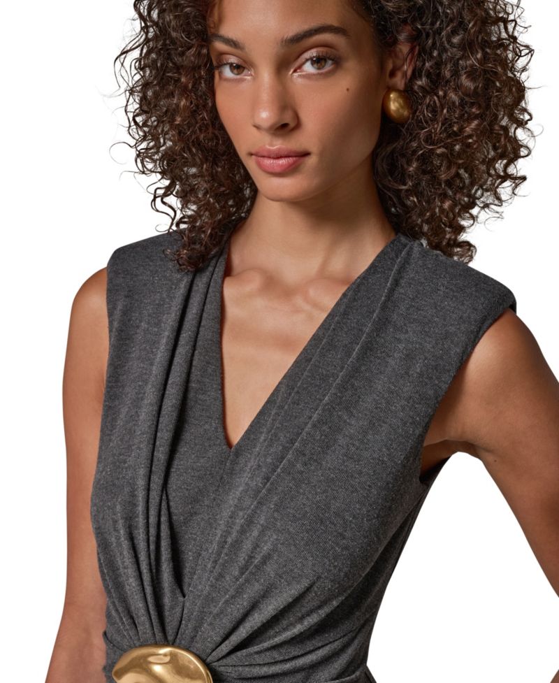 Women's V-Neck Sleeveless Knee-Length Sheath Dress
