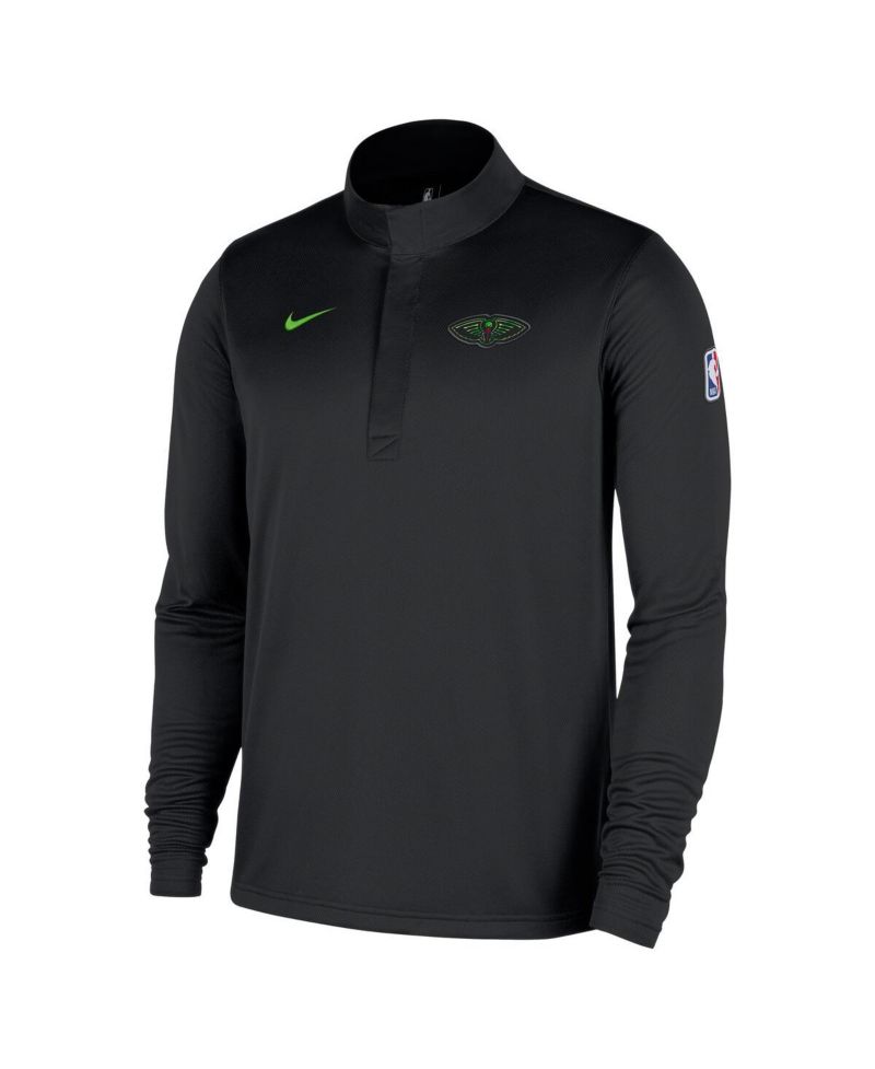 Men's Black New Orleans Pelicans 2025/26 City Edition Remix Authentic Coaches Dri-FIT Half-Zip Sweatshirt