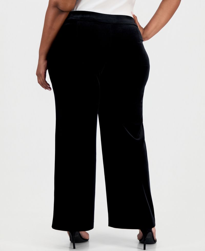 Plus Size High-Rise Wide-Leg Pull-On Pants