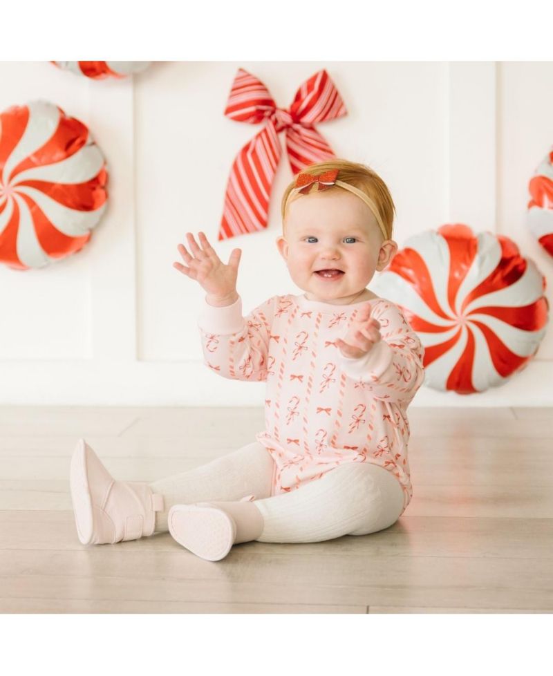 Baby Girls Candy Cane Lane Christmas Long Sleeve Romper