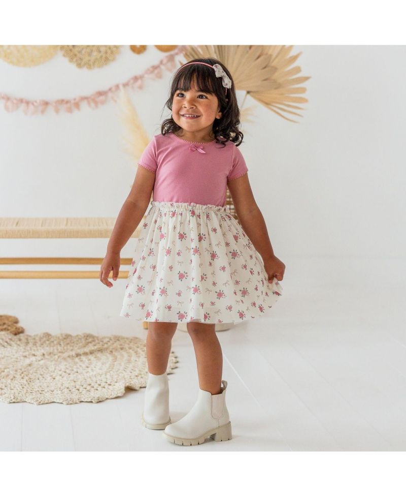 Girl's (5-8) Coquette Short Sleeve Tutu Dress