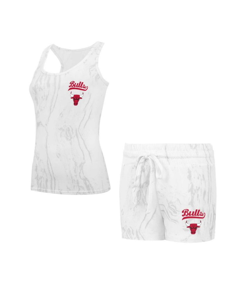 Women's White Chicago Bulls Quartz Tank Top and Shorts Set