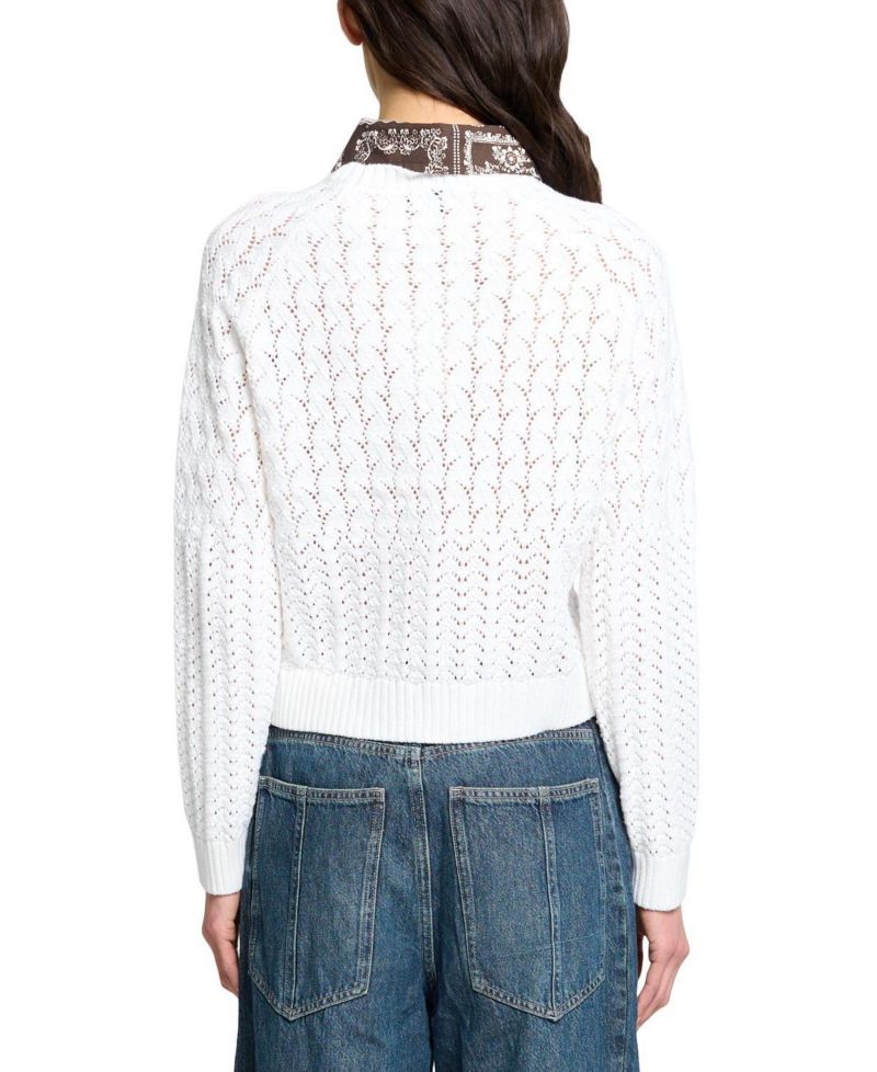 Women's Wren Long-Sleeve Openwork-Knit Lightweight Sweater