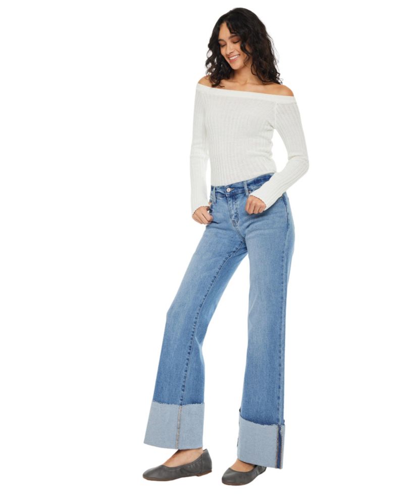 Women's Emma Mid Rise Wide Flare Jeans