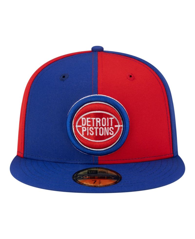 Men's Red/Blue Detroit Pistons 80s Throwback Pinwheel 59FIFTY Fitted Hat