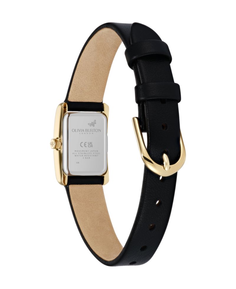 Women's Mini Grove Black Leather Strap Watch 16mm