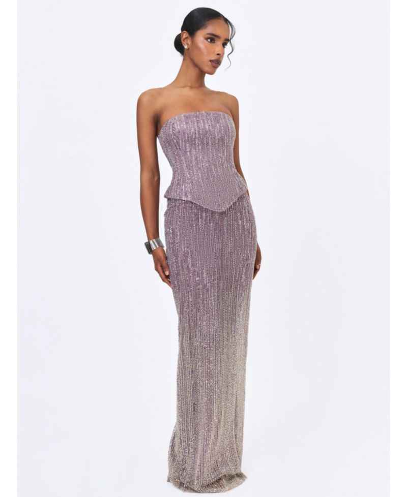 Women's Tosca Strapless Beaded Maxi Gown