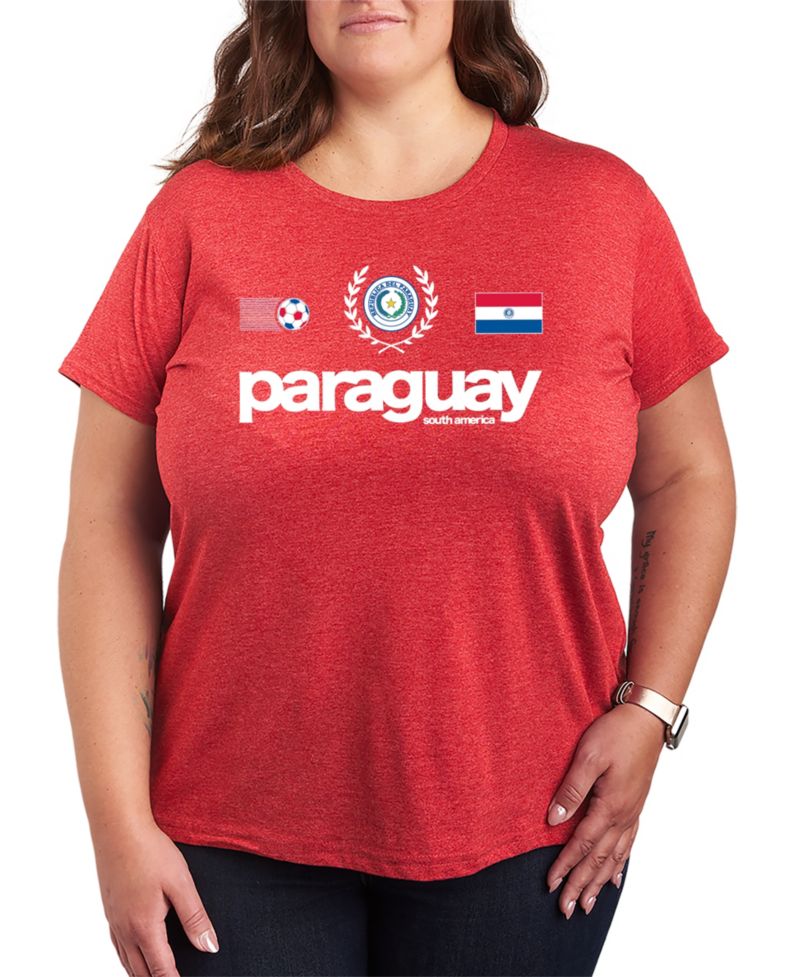 Plus Size Paraguay Soccer Graphic T-Shirt