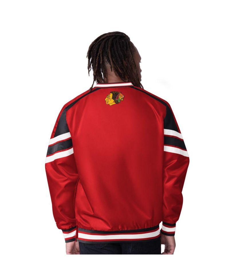 Men's Red Chicago Blackhawks Reliver I V-Neck Pullover Jacket