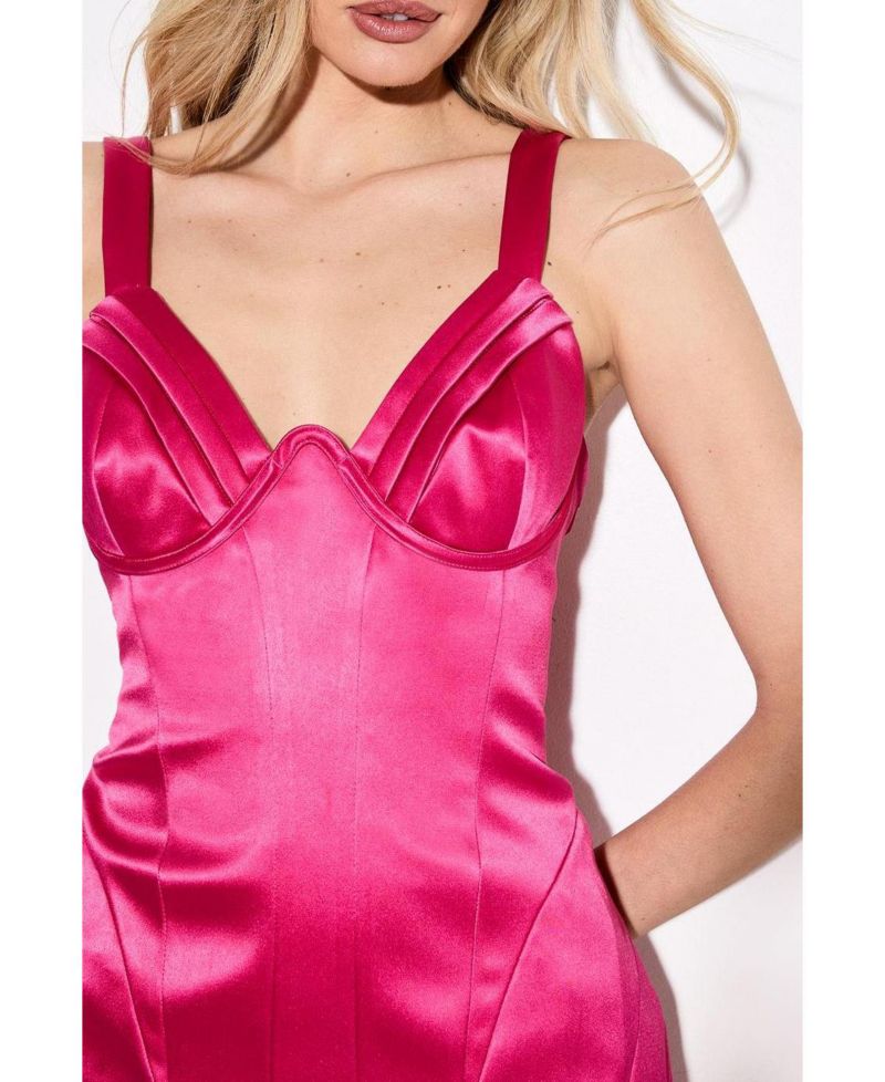 Women's Corset Mini Satin Dress