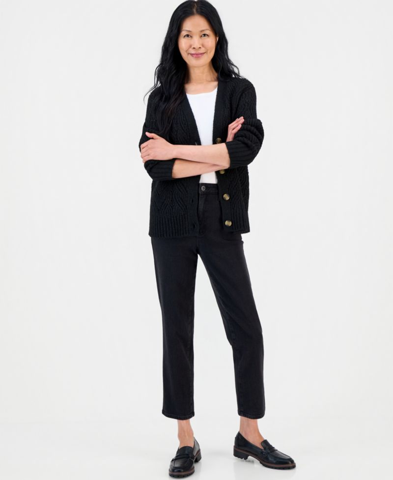 Women's Pointelle Boyfriend Cardigan
