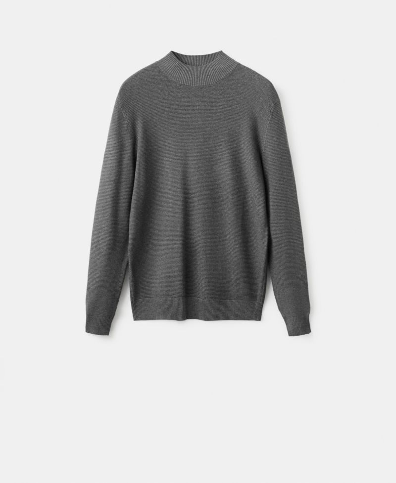 Men's Structured Perkins-Neck Sweater