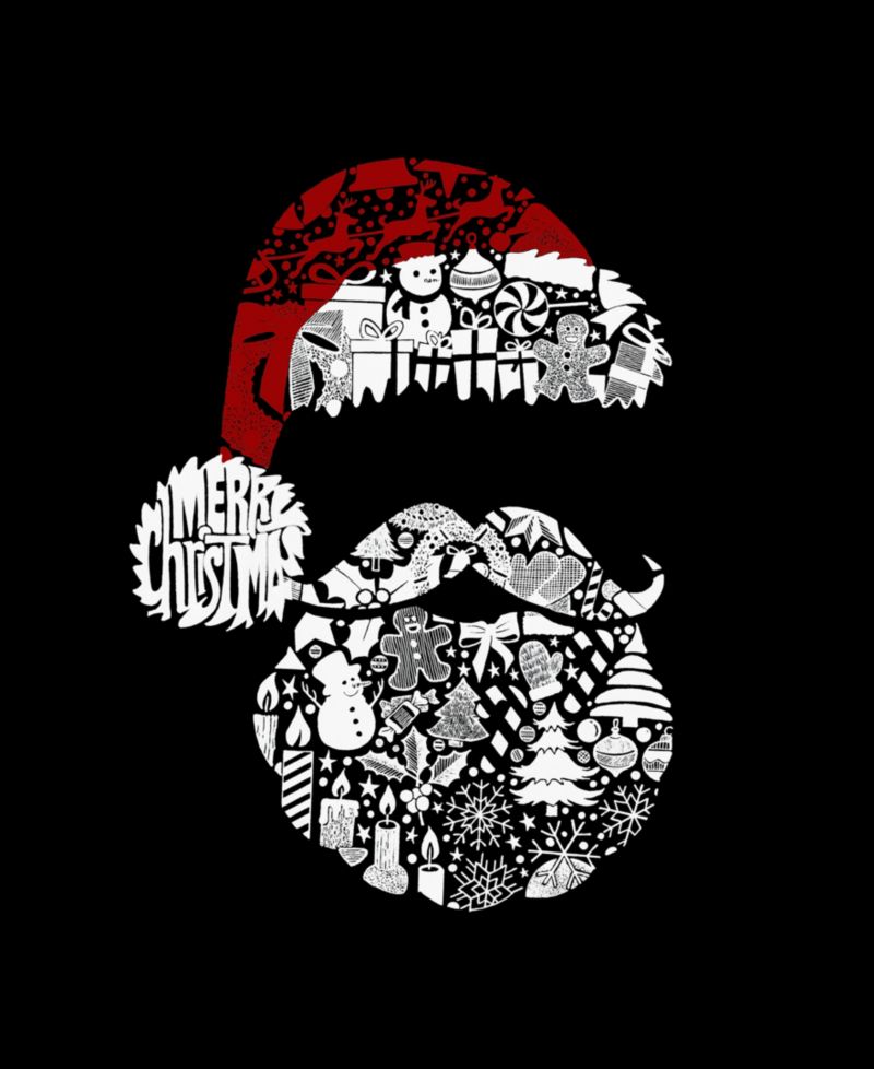 Men's Santa Pics Word Art T-Shirt