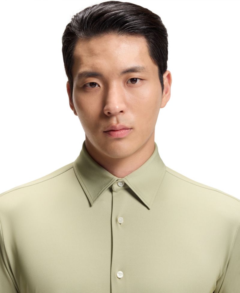 Men's Structured Performance-Stretch Slim-Fit Dress Shirt