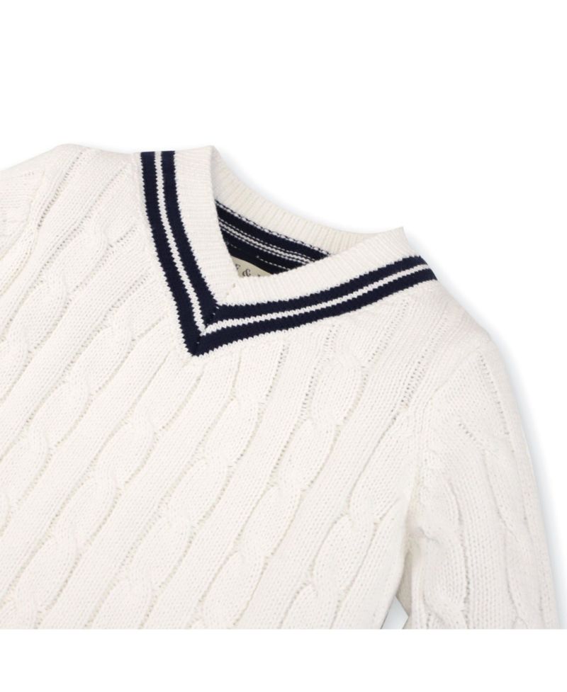 Baby Girls Hope and Henry Long Sleeve V-Neck Cricket Sweater