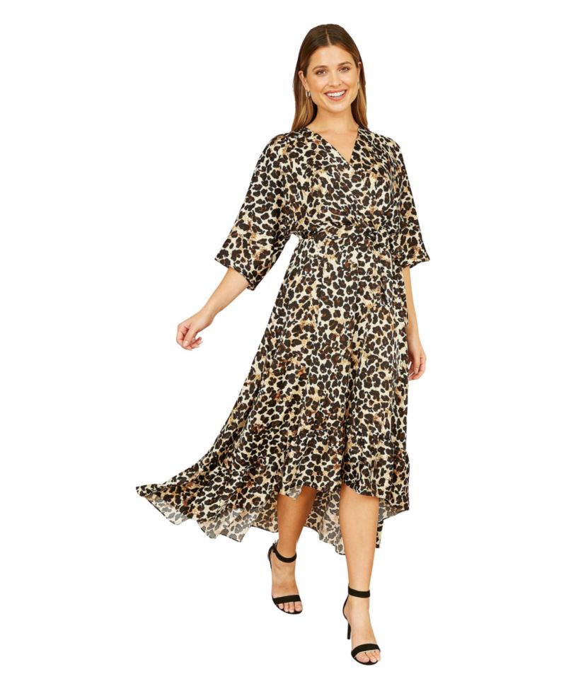 Women's Leopard Print Wrap Dress