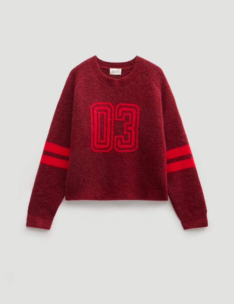 Women's Varsity Jacquard Wool Blend Sweater