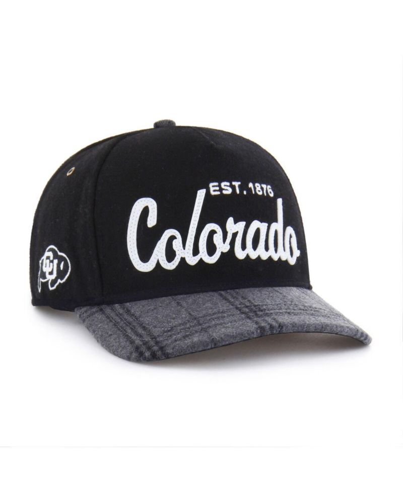 Men's and Women's Black Colorado Buffaloes Windowpane Plaid Collection Hitch Adjustable Hat